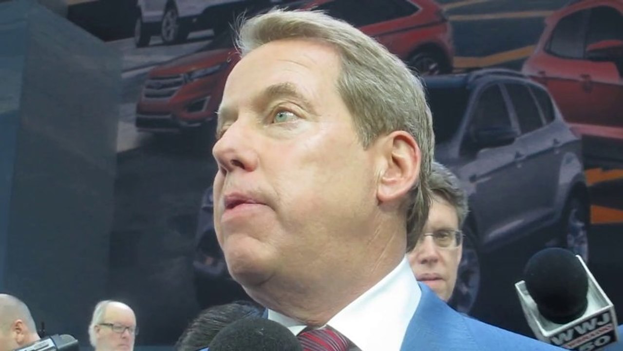 BILL FORD JR. EXPLAINS USE OF ALUMINUM IN NEW FORD F-150 PICKUP at NAIAS - NewCarNews.TV Bob Giles