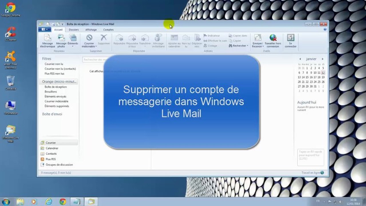 Supprimer un compte de messagerie dans Windows Live Mail