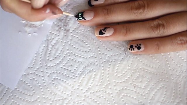 Kedi Desenli Manikür