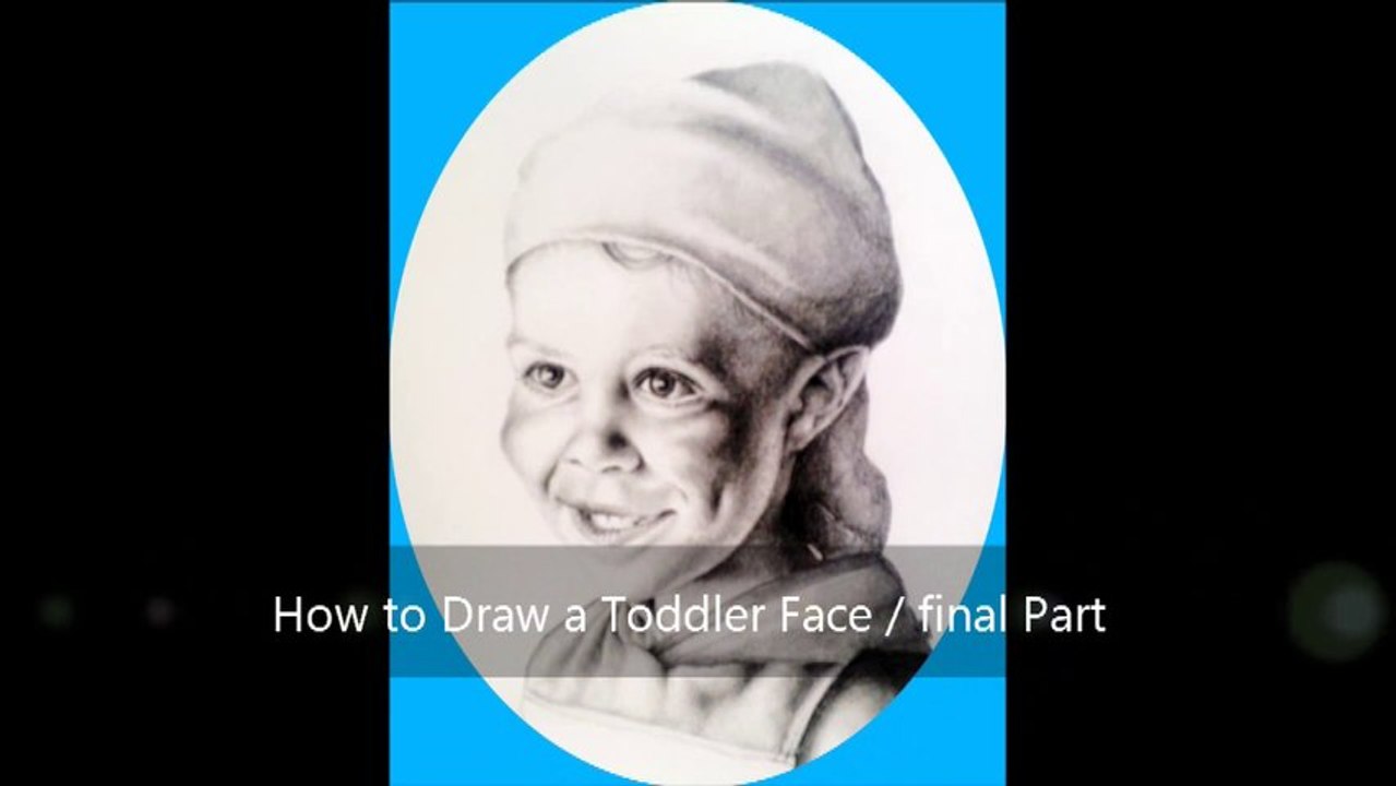 Learn how to draw a three quarter view head of a toddler with step by step video tutorial and easy to follow instructions / Part  4