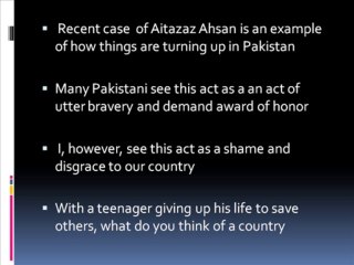 Pakistan and Suicide Bombing