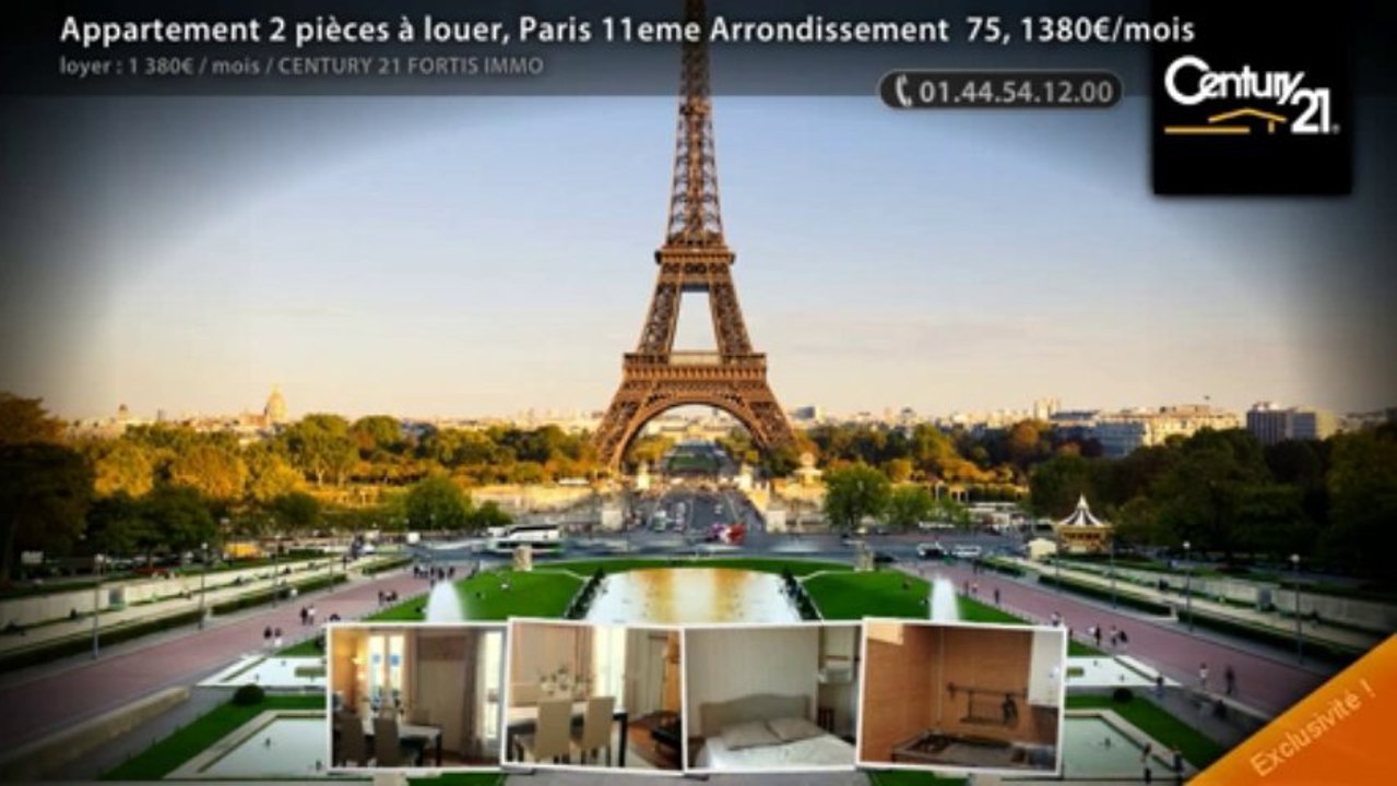 Appartement 2 pièces à louer, Paris 11eme Arrondissement  75, 1380€/mois