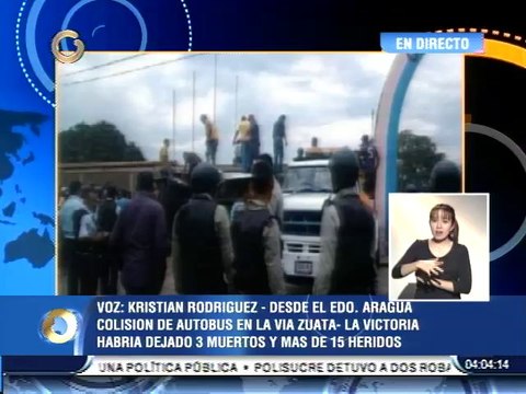 Colisión de autobús en la vía Zuata-La Victoria habría dejado 4 muertos y más de 18 heridos