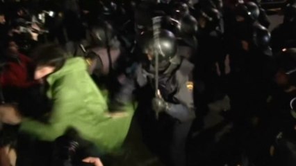 Scuffles break out at Madrid protests