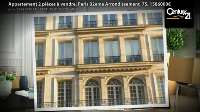 Appartement 2 pièces à vendre, Paris 02eme Arrondissement 75, 1586000€