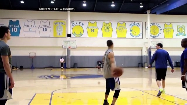 Steph Curry Hits Full-Court Basketball Shot - Golden State Warriors 2014