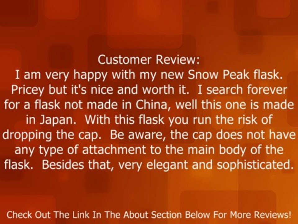 Snow Peak Titanium Flask, Medium Review