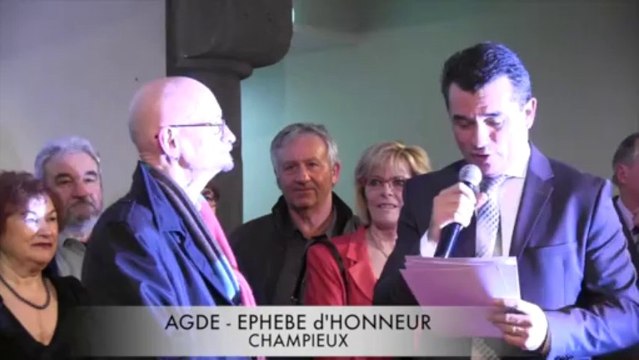 AGDE - 2014 - CHAMPIEUX recoit un EPHEBE D'HONNEUR 2014 de la VILLE d'AGDE
