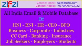 ZIFZI Email Marketing Database-SMS(Mobiles) all-INDIA:Smruthi