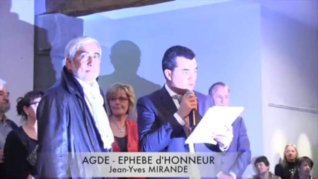 AGDE - 2014 - Jean-Yves MIRANDE recoit un EPHEBE D'HONNEUR 2014 de la VILLE d'AGDE