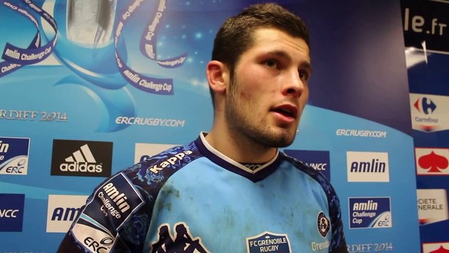La réaction de Jordan Michallet après la victoire contre Bayonne en Amlin Challenge Cup