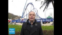 La nouvelle attraction de Nigloland, l'Alpina Blitz en cours d'installation