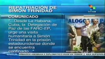 Solicita FARC-EP al gobierno de Santos repatriación de Simón Trinidad