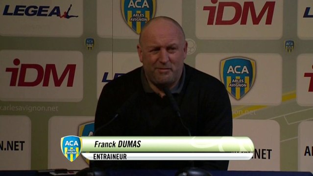 Conférence de presse AC Arles Avignon - ESTAC Troyes (3-0) : Franck DUMAS (ACA) - Jean-Marc FURLAN (ESTAC) - 2013/2014