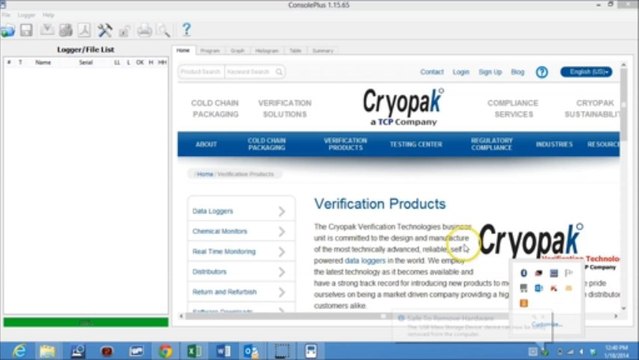 USB temperature data logger by Cryopak, USA | Software | Vacker UAE