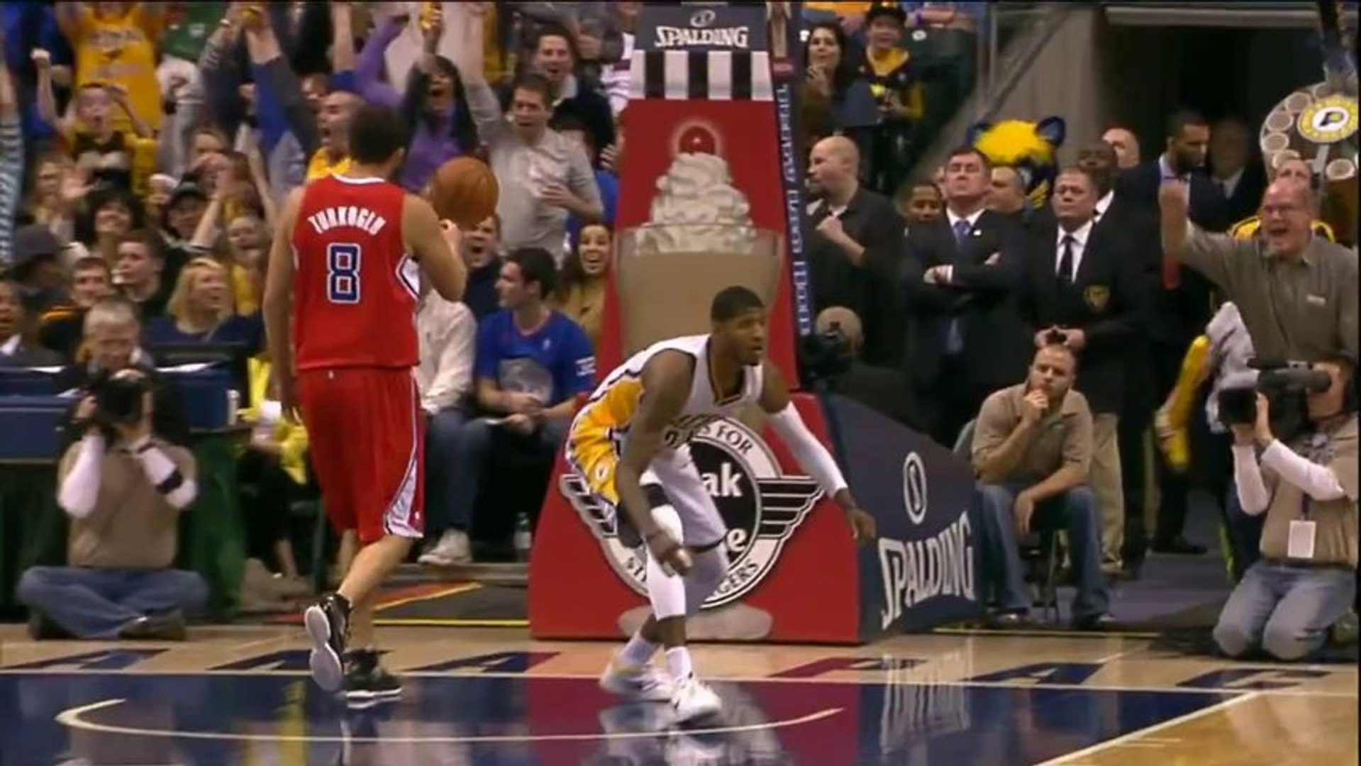 Paul George casually rose up for a 360 windmill dunk after the