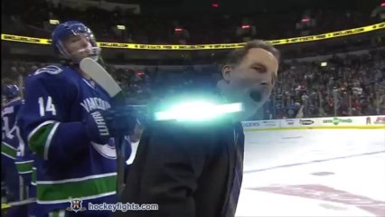 Flames vs Canucks line brawl Jan 18, 2014