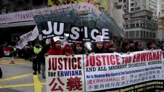 Hong Kong maids march for better protection