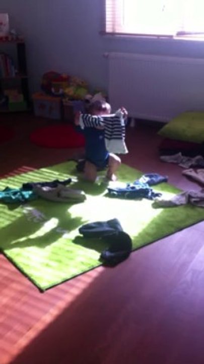 je range le linge