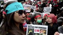 Hong Kong: des domestiques manifestent pour l'une des leurs
