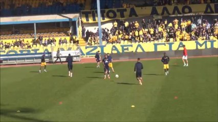 Ομόνοια-ΑΕΛ προθέρμανση ΑΕΛ