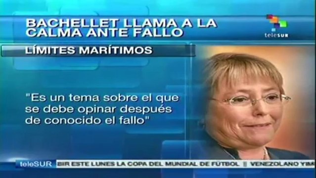 Esperemos con tranquilidad el fallo de La Haya: Michelle Bachelet