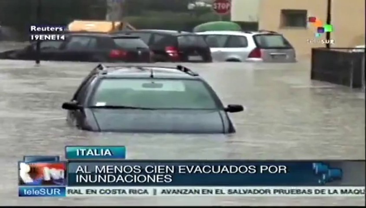 Italia: por inundaciones desplazan a 100 personas