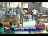 VIDEO: cámaras captan asalto armado en restaurante de Pucallpa