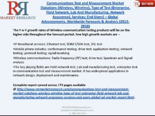 Communications Test and Measurement Market Research Report 2018