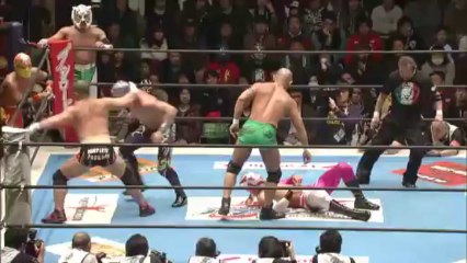 BUSHIROAD, El Desperado, Fuego, Tiger Mask & Titan vs. CHAOS (Gedo, Jado & Toru Yano), Niebla Roja & Vangelis (NJPW)