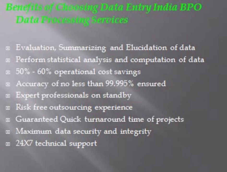 data entry Data Processing Services