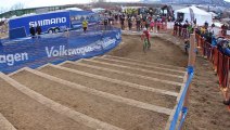 Cody The Kid Kaiser defies gravity and hops up the Belgian stairs at the 2014 Cyclocross Nationals