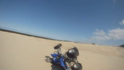 ATV Flips Up At The Dunes! - Go Pro HD