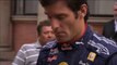 Formula 1 2010: Mark Webber pit stops Red Bull Formula 1 car in London