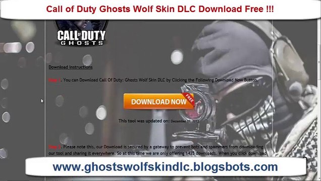 Free Call Of Duty Ghosts Wolf Skin DLC on Xbox 360 and Playstation 3