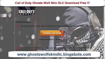 Free  Call Of Duty Ghosts Wolf Skin DLC on Xbox 360 and Playstation 3