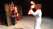 Performer Demonstrates Flame Throwing Skills