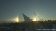 Sun Dog in Moscow - 2 suns appears in the sky.
