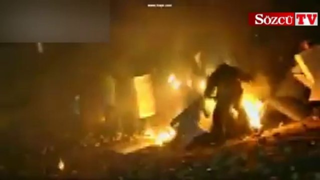 Ukrayna polisi alevler içinde