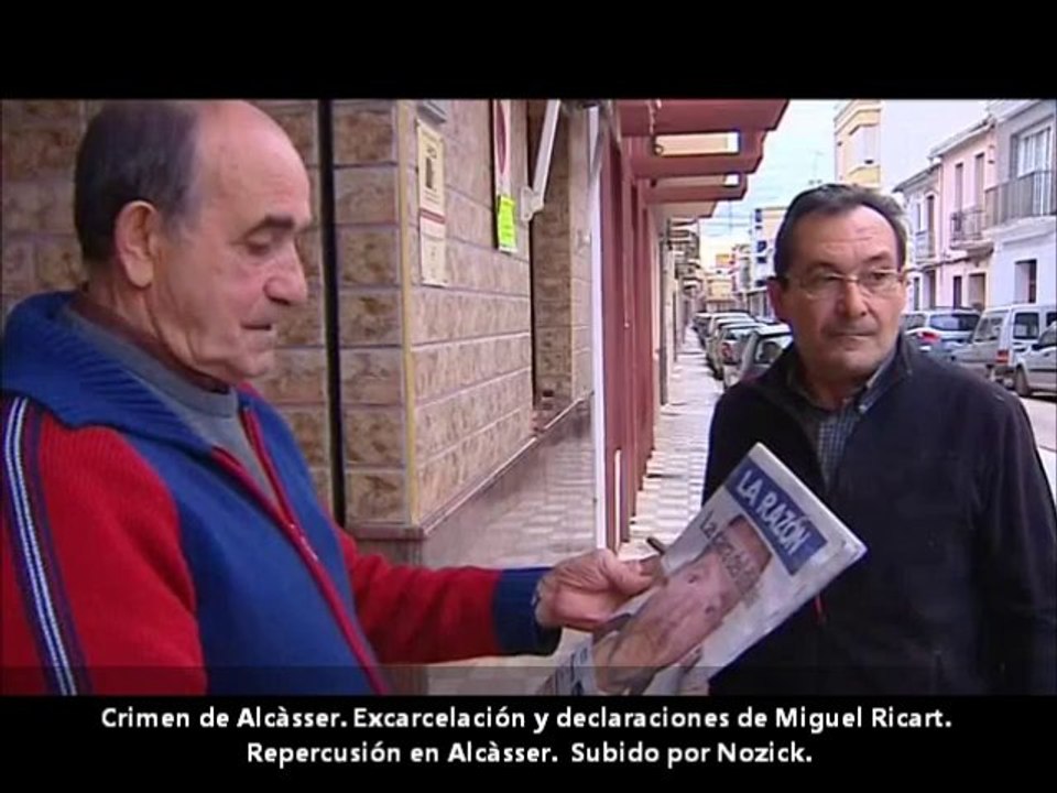 Crimen de Alcasser. Excarcelacion y declaraciones de Miguel Ricart. Repercusion en el pueblo.