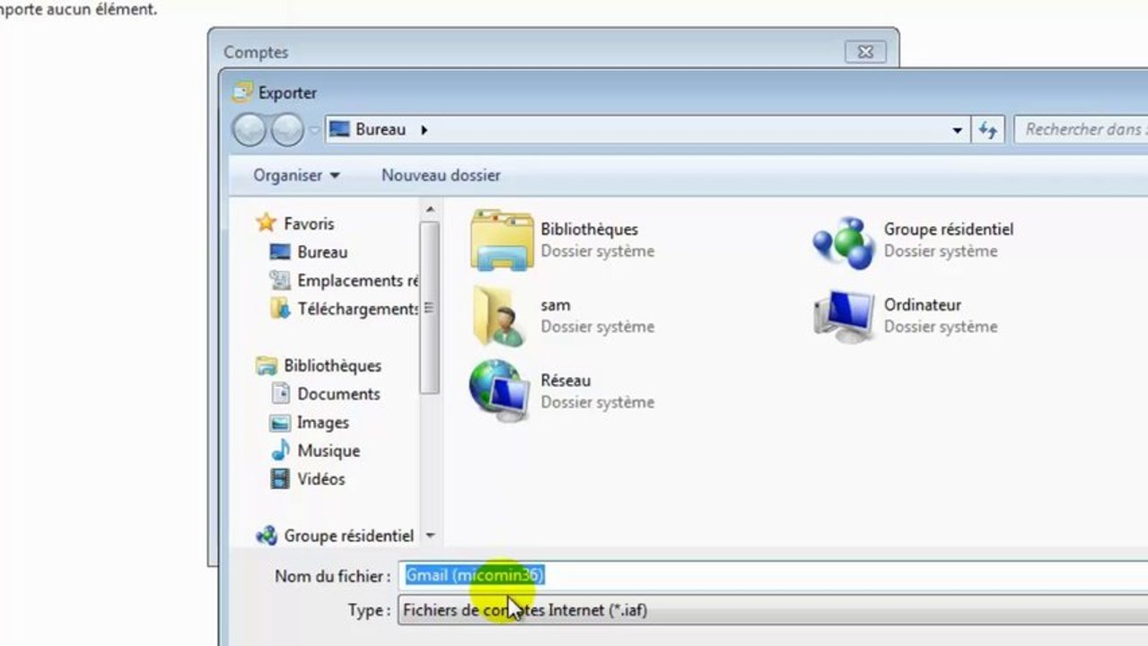 Sauvegarder ou Restaurer les parametres de comptes de messagerie dans Windows Live Mail