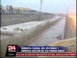 Alerta: incremento de caudal de río amenaza muro de Vía Parque Rímac