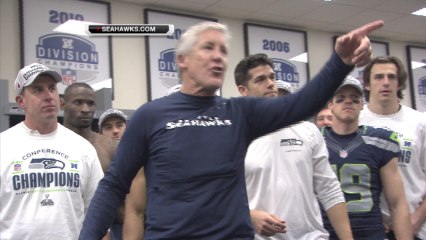 Seahawks locker room celebration for social