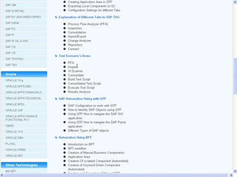 SAP TAO Online Training and Placement Support