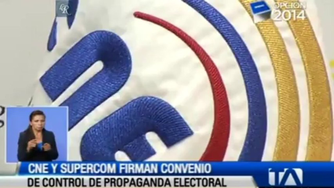CNE y Supercom firman convenio de control de propaganda electoral, Ecuador