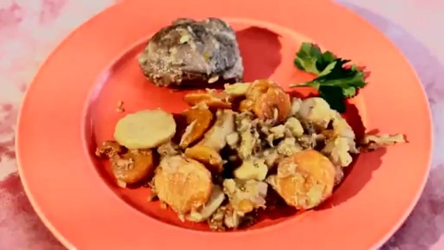 Recette de la joue de porc hydromel aux légumes en moins de 2 minutes