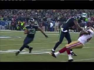 Kam Chancellor big hit on Vernon Davis NFC Championship game