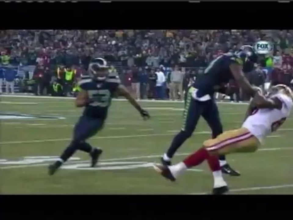 Kam Chancellor big hit on Vernon Davis NFC Championship game