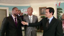 Michelle Obama et les joueurs de Miami Heat jouent au Basket-ball!