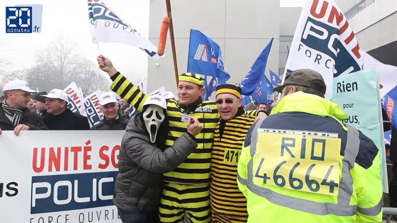 Les policiers lillois manifestent contre le port du matricule